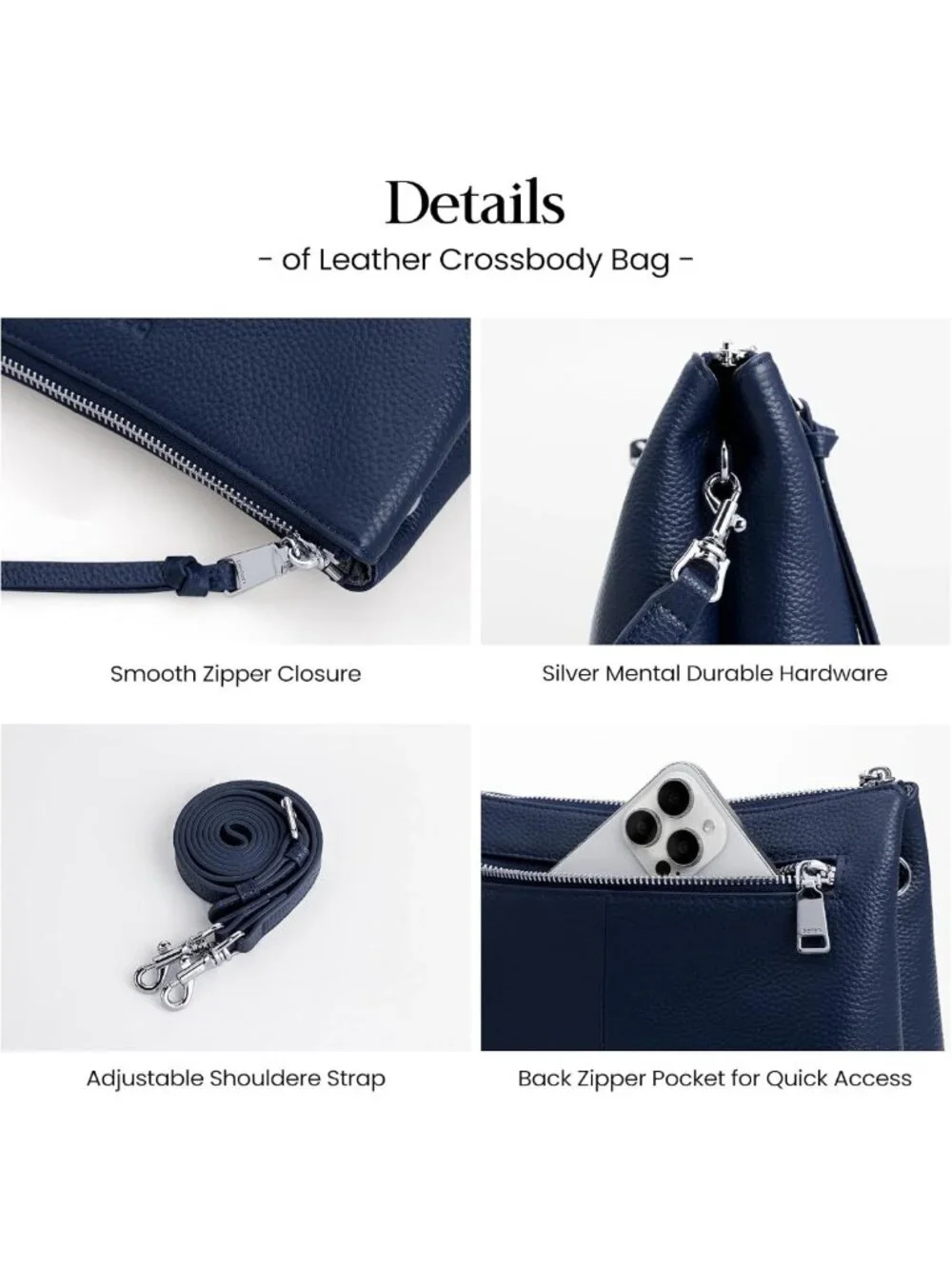 Stylish Small Leather Crossbody Bag for Women | RFID Purses for Travel & Daily